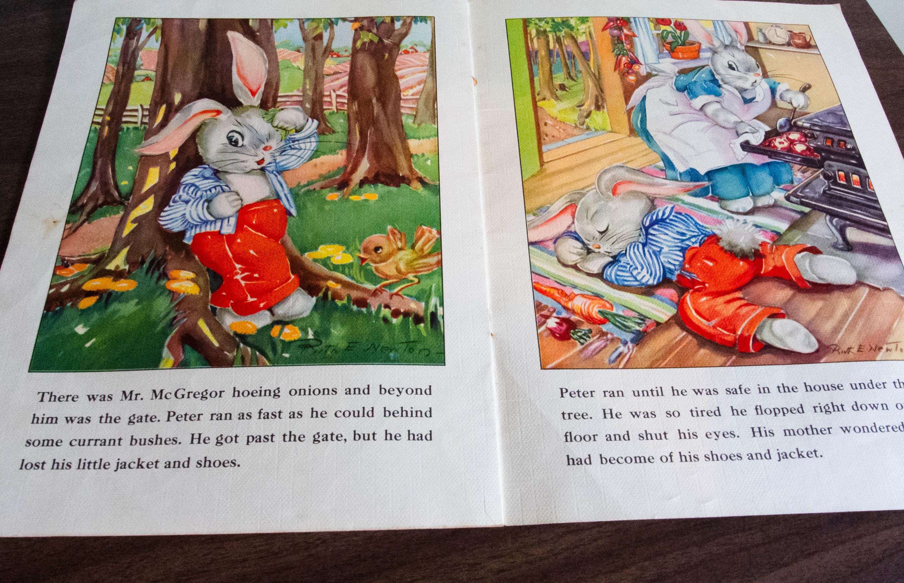 Vintage 1940s Peter Rabbit Linen Cover Book – Ruth E. Newton’s Chubby ...
