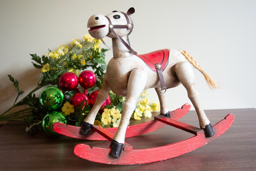 Box Rocking Horse Vintage Wooden Rocking Horse Music Box by Enesco - Etsy