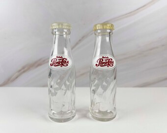 Vintage Pepsi Cola Glass Bottle Salt & Pepper Shakers