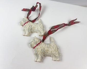 Vintage Kurt Adler Dandy Dogs Westie Christmas Ornaments