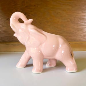 Vintage Pink Elephant Ceramic Planter – Pretty Mid-Century 1950s Pottery – Cute Nursery Decor
