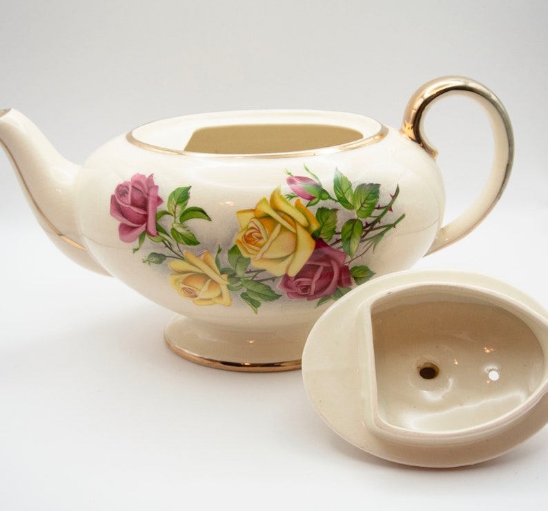 Vintage Sadler England Floral Porcelain Teapot, Vintage Teapot With Gold Detailing, Beautiful