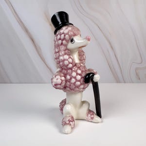アメリカ80年代ビンテージ手描きの瞳やフサフサの毛が美しいプードルの陶器オブジェ Vintage Ceramic Poodle With Hat - Etsy
