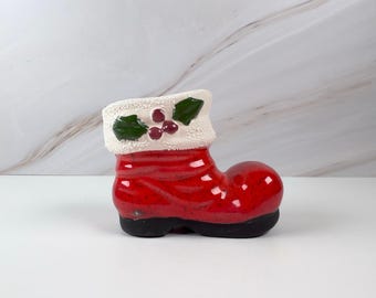Vintage Mid-Century Santa Boot Planter
