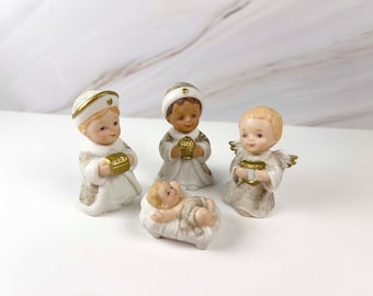 Lot of 4 Vintage Homco Christmas Nativity Figurines