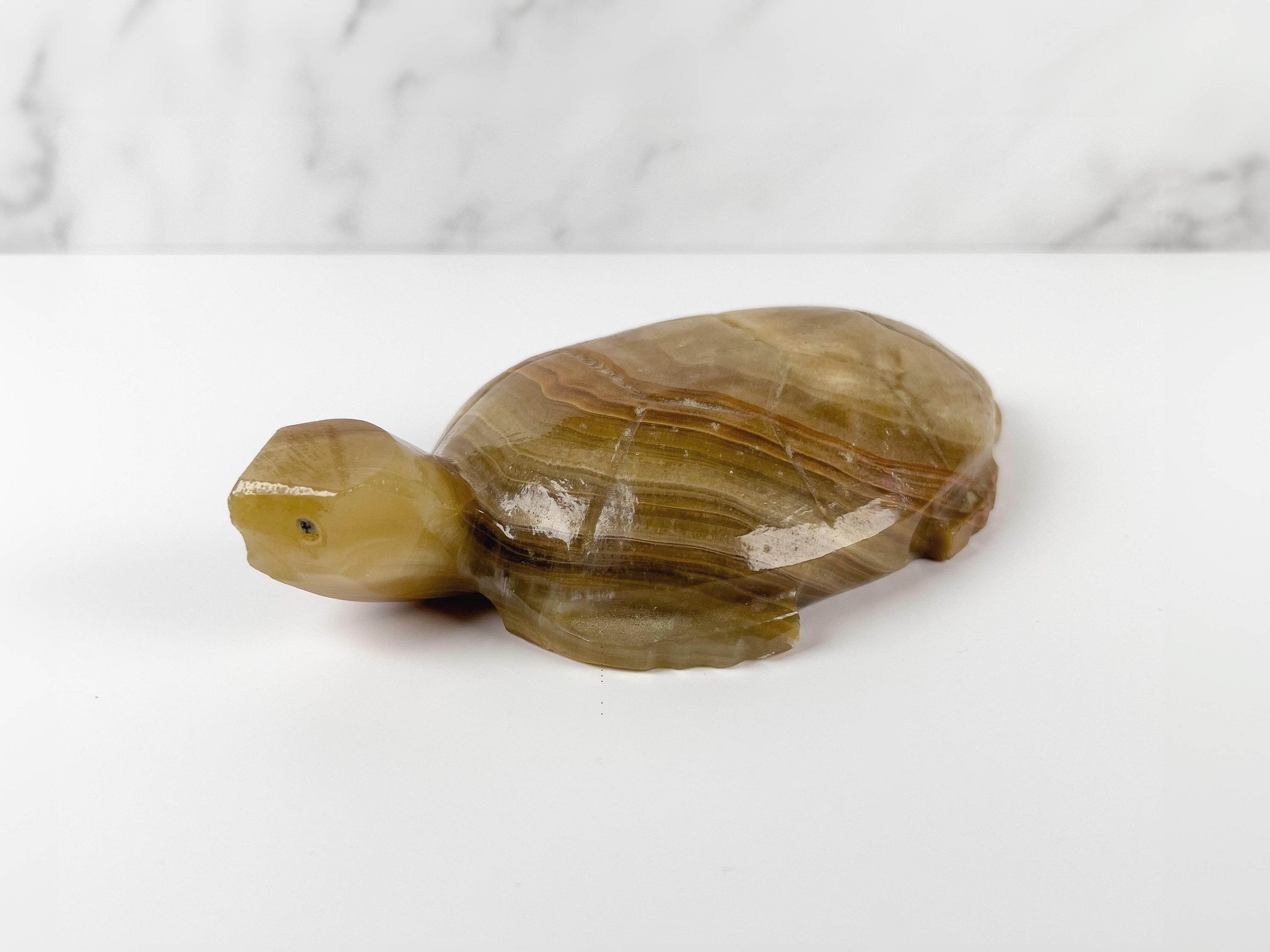 Onyx Carved Turtle Paperweight - Etsy