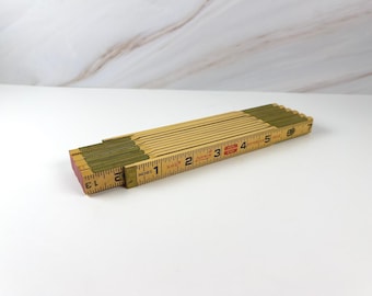 Vintage Lufkin X46 Red End Folding Wood Ruler