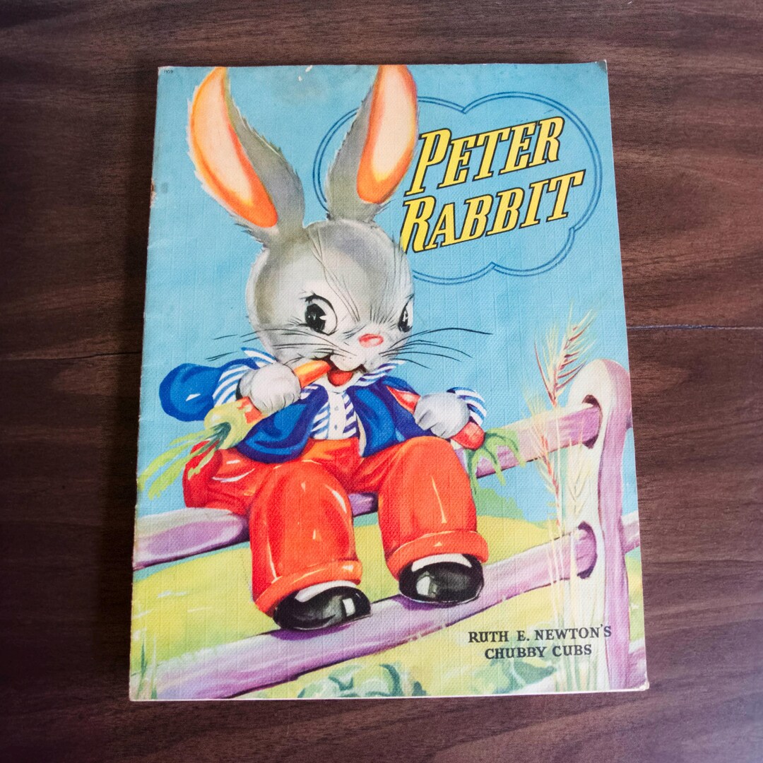 Vintage 1940s Peter Rabbit Linen Cover Book – Ruth E. Newton’s Chubby ...
