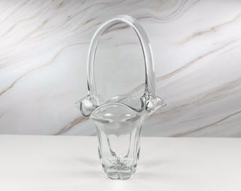 Vintage Clear Glass Basket By Duncan & Miller