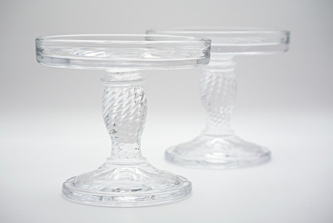 Pair of Longaberger Crystal Pillar Candle Holders, Pair of 2