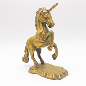 Solid Brass Unicorn Figurine – Retro 1970s Collectible Brass Unicorn – Vintage Gifts for Unicorn Lover
