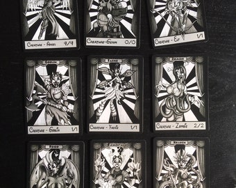 Retro Cartoon Magic Tokens Custom Proxies Black and White