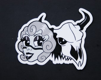 Muna and Bones, Cartoon Characters Vinyl Sticker