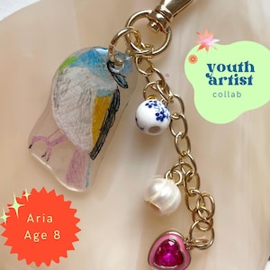 Colorful Bird Bag Charm I Handmade Accessory I Purse Tote Backpack Keychain