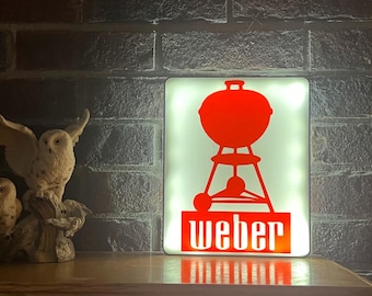 Weber Kettle LED Light Box: 3D Printed Grill Sign