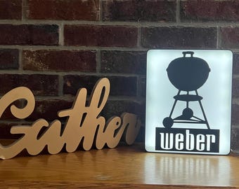 Weber Kettle LED Sign: Grill Master Gift, 3D Printed Light Box