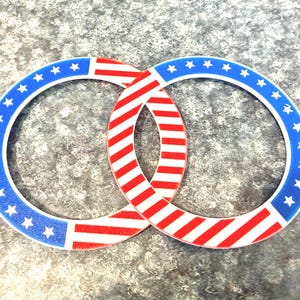 Thirteen Stars and Stripes - Weber Kettle 6 Inch Wheel inserts (Set includes Two inserts) image 1