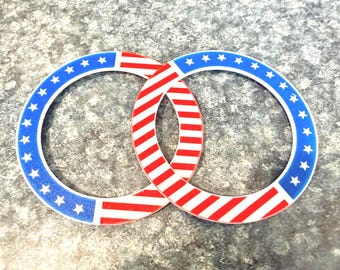 Thirteen Stars and Stripes - Weber Kettle 6 Inch Wheel inserts (Set includes Two inserts)