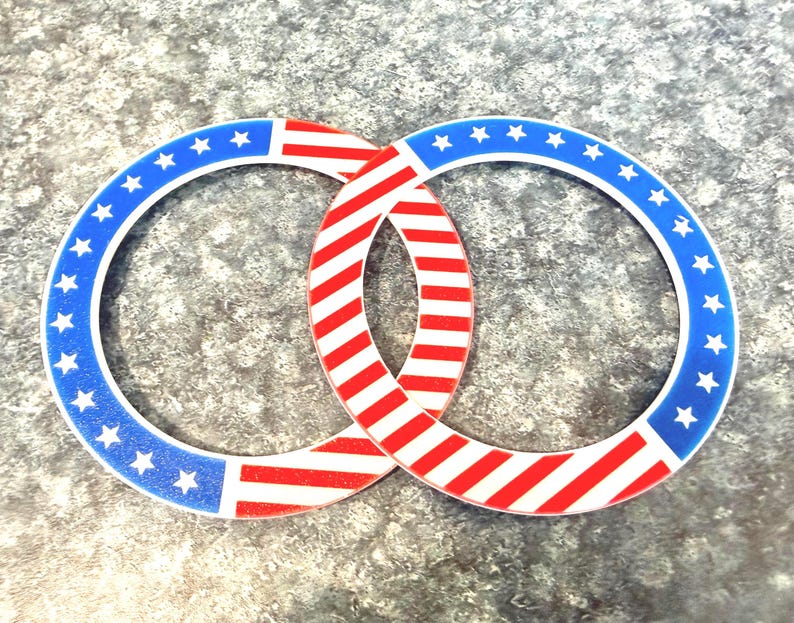 Thirteen Stars and Stripes - Weber Kettle 6 Inch Wheel inserts (Set includes Two inserts) image 1