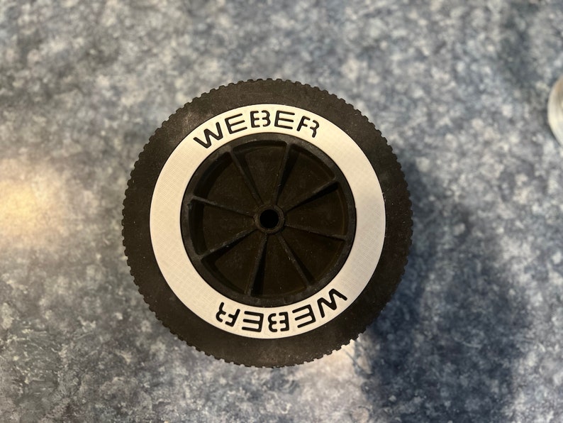 White Walls securely fit on wheels as shown in photo for illustration