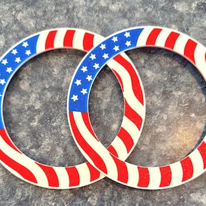 Patriotic - Custom made Weber Kettle 6 Inch Wheel inserts - Set includes Two inserts image 1