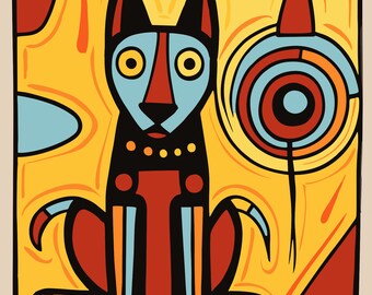 Modern Animal Wall Art, Woodland Nursery Decor, Abstract Animal Art, Indigenous Art SVG Digital, Stampe animali astratte stampabili, Orso, Gufo