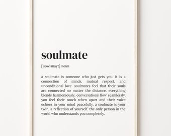 Soulmate Definition Print: Quote Wall Art