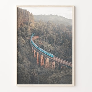 Train Arch Bridge Colorful Poster Print, Train Arch Bridge Photo Wall Art, Wall Art Boho Decor, Photography Poster Print, C18-777