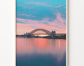 Sydney Harbour Bridge Print: Colorful Cityscape Wall Art