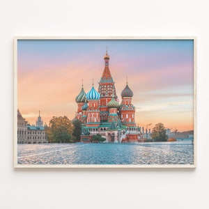 Moscow Colorful Poster Print Russia, Moscow Photo Wall Art, Moscow Wall Decor, Moscow Travel Print, City Map, C18-355