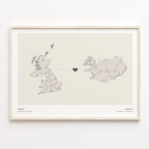 Großbritannien - Island Poster, isländische Geschenk, Minimalistische Landkarte Poster, Vereinigtes Königreich Kunst, Digital Nomade, C21-280