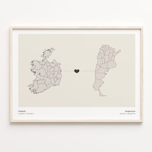 Irland Argentinien Druck, argentinische Geschenk, minimalistische Landkarte Poster, Reise Wandkunst, Umzug Geschenk, C21-1001
