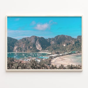 Phi Phi Islands Buntes Poster Drucken, Phi Phi Islands Fotowandkunst, Wand-Dekor, Reise-Druck, Phi Phi Islands Straßenkarte Poster, C18-633