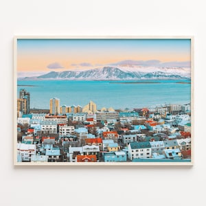 Reykjavík Colorful Poster Print, Reykjavik Photo Wall Art, Reykjavik Decor, Reykjavik Travel Print, City Map, C18-337