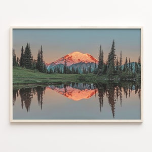 Mount Rainier Colorful Poster Print, Mount Rainier Photo Art, Mount Rainier Decor, Travel Print, Mount Rainier Street Map Poster, C18-680