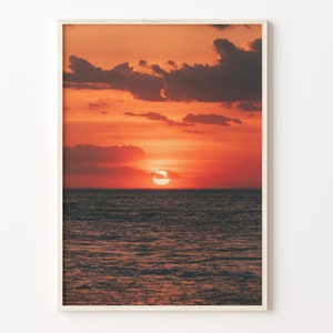 Sonnenuntergang Ozean Bunt Poster Druck, Sonnenuntergang Meer Foto Wandkunst, Wand Kunst Boho Dekor, Bunt Wandkunst, Fotografie Poster Druck, C18-31