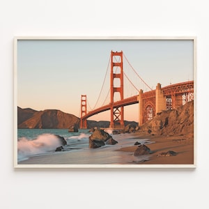 Golden Gate Bridge Colorful Poster Print, Golden Gate Bridge Photo Art, Decor, Travel Print, Golden Gate Bridge Street Map Poster, C18-501