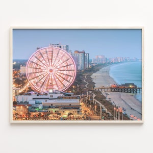 Myrtle Beach Colorful Poster Print Horizontal, Myrtle Beach Photo Art, Wall Decor, Myrtle Beach Travel Print, Street Map Poster, C18-553