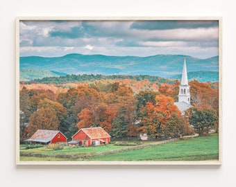 Vermont Autumn Landscape Photo Print: Colorful Wall Art