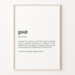 Goat Definition Print: Dictionary Wall Art