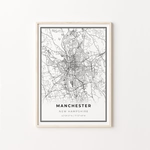 New Hampshire NH USA, Stadt Karte Kunst Poster, City Map Kunst Poster, Wand Kunst Poster, Kunst Poster, Geschenk für einen Koch, C13-199