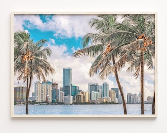 Miami Skyline Poster: Colorful Cityscape Wall Art