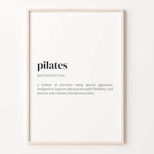 Pilates Definition Print, Dictionary Poster, Quote Wall Art, Pilates Quote Art, Pilates Quote Gift, Pilates Funny Quote, C17-348