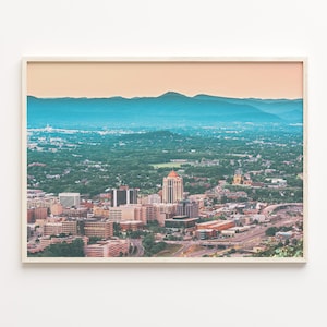 Roanoke Colorful Poster Print, Roanoke Photo Wall Art, Roanoke Wall Decor, Roanoke Travel Print, Roanoke Street Map Poster, C18-612