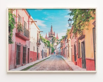 Guanajuato Street Scene Print: Colorful Mexican Travel Wall Art