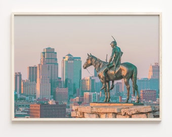 Kansas City Colorful Poster Print Horizontal, Photo Wall Art, Wall Decor, Kansas City Travel Print, Kansas City Street Map Poster, C18-461