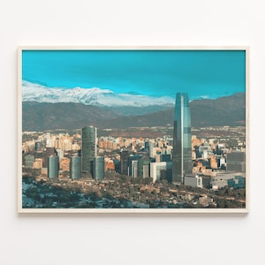Santiago De Chile Colorful Poster Print, Santiago De Chile Wall Art, Decor, Travel Print, City Map, C18-222