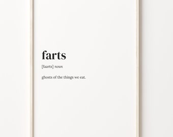 Farts Definition Print: Funny Quote Wall Art