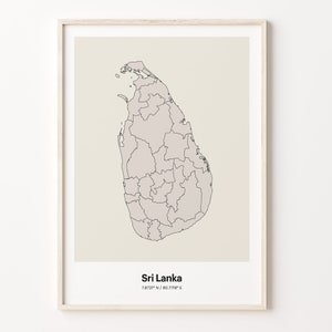 Sri Lanka Print, Sri Lankan Gift, Minimalistic Country Map Poster, LK Line Art, Neutral wall art, C24-171