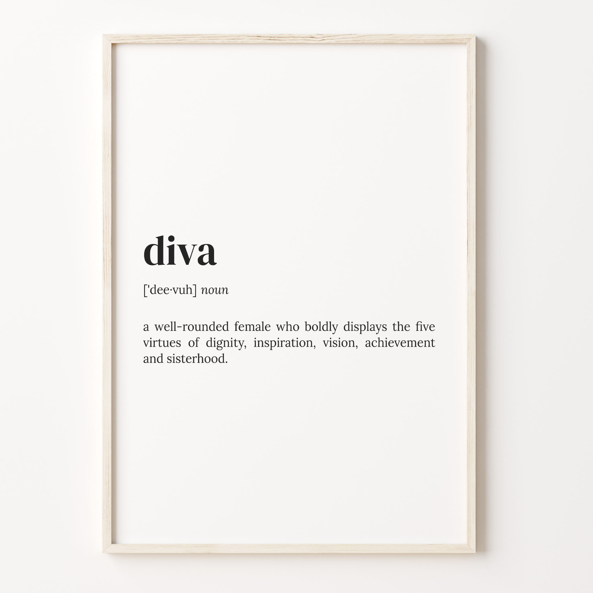 Diva Definition, Dictionary Collection Poster by Designschmiede